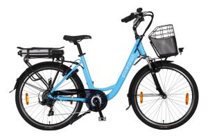 Vélo City E-Bike E-VISION Alegria 26" Dame Bleu MBM alloy 6061 Hydroform