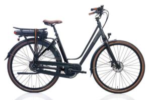 Vélo City E-Bike LUGANO 28" Mixte Gris foncé cadre Alu Nexus 8 Vitesses