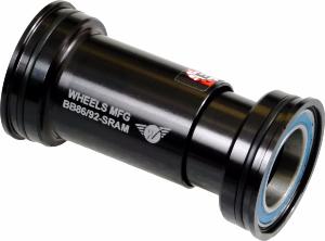 Boîtier de pédalier Wheels MFG Press Fit BB86/92 22/24mm (SRAM, Truvativ) Noir