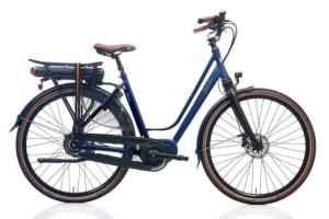 Vélo City E-Bike LUGANO 28" Mixte Bleu Foncé cadre Alu Nexus 8 Vitesses