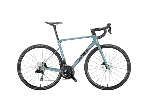 Vélo de Route KTM Revelator Alto Elite Carbone Gamme 2026 Bleu Vert/Noir Argenté