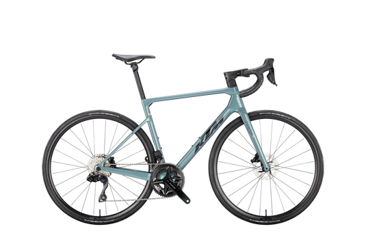 Vélo de Route KTM Revelator Alto Elite Carbone Gamme 2026 Bleu Vert/Noir Argenté