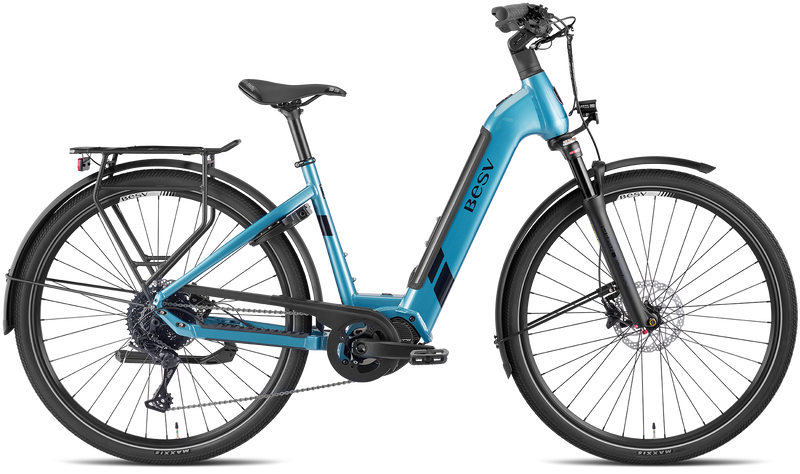 Chargez l&#39;image dans la visionneuse de la galerie, VAE BESV TR 1.2 MY23 Low Step Bleue Métallique 630 Wh Moteur Shimano
