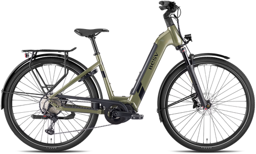 VAE BESV TR 1.1 LS Step Kaki Métallique 720 Wh Moteur Shimano