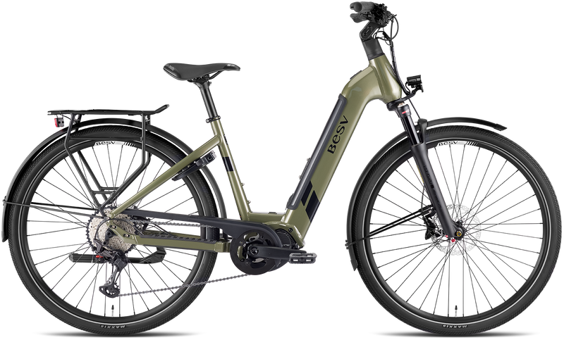 Chargez l&#39;image dans la visionneuse de la galerie, VAE BESV TR 1.1 LS Step Kaki Métallique 720 Wh Moteur Shimano
