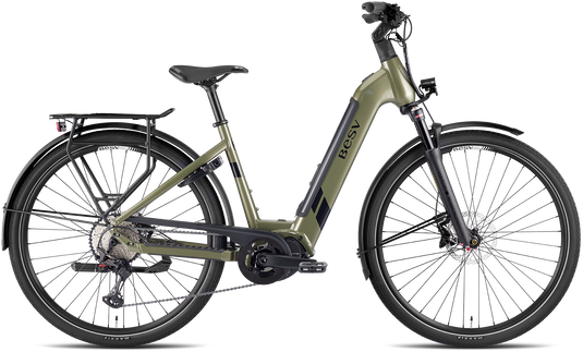 VAE BESV TR 1.1 LS Step Kaki Métallique 720 Wh Moteur Shimano